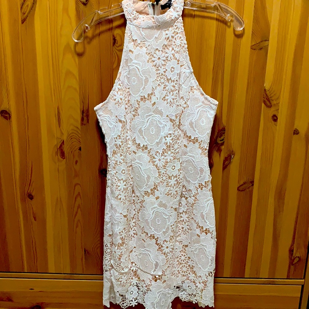 White Lace High Neck dress